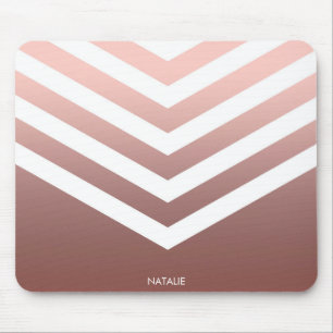 Tapis De Souris Chevrons roses en or