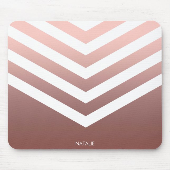 Tapis De Souris Chevrons roses en or (Devant)