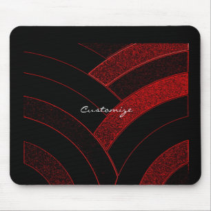 Tapis De Souris chevrons rouges/noirs modernes chics Thunder_Cove