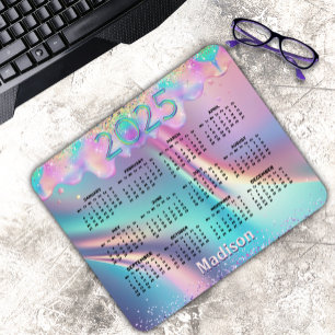 Tapis De Souris Chic holographique parties scintillant goutte mono