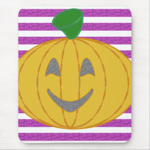 Tapis De Souris Chic Moderne Orange Citrouille Géométrique Violet