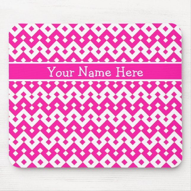 Tapis De Souris Chic personnalisé Mousepad, Candy rose géométrique (Devant)