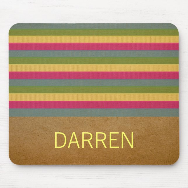 Tapis De Souris Chic texturé rayures Mousepad (Devant)