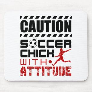 Tapis De Souris Chick de football avec l'attitude drôle Joueur Ado