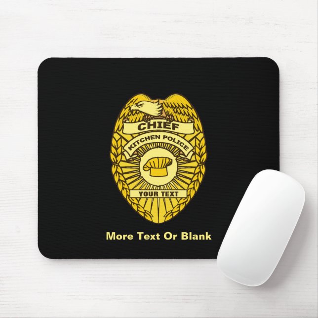 Tapis De Souris Chief Of Kitchen Police Badge (Avec souris)
