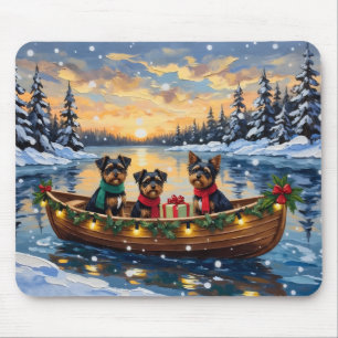 Tapis De Souris Chien Affenpinscher Noël Bateau Fêtes