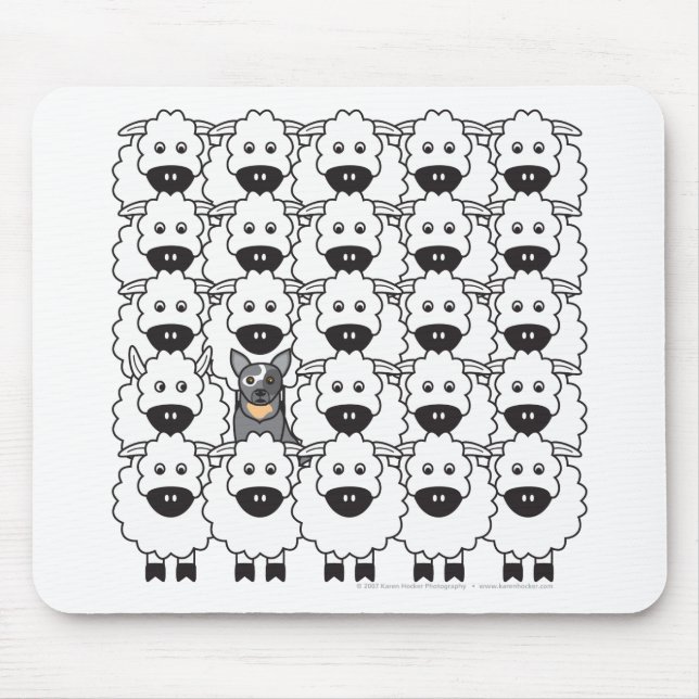 Tapis De Souris Chien australien de bétail chez les moutons (Devant)