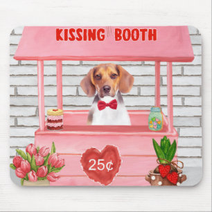 Tapis De Souris Chien beagle Valentine's Day Kissing Booth