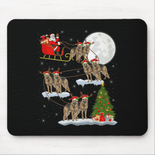 Tapis De Souris Chien berger allemand Santa traîneau volant drôle