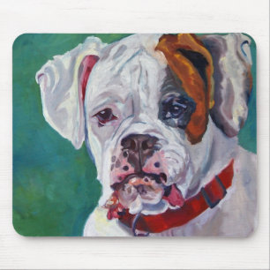 Tapis De Souris Chien blanc Mousepad de boxeur