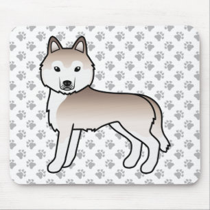 Tapis De Souris Chien caricature doux roux sibérien Husky