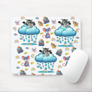 Tapis de souris Chien Chat Souris Arc-en-ciel From