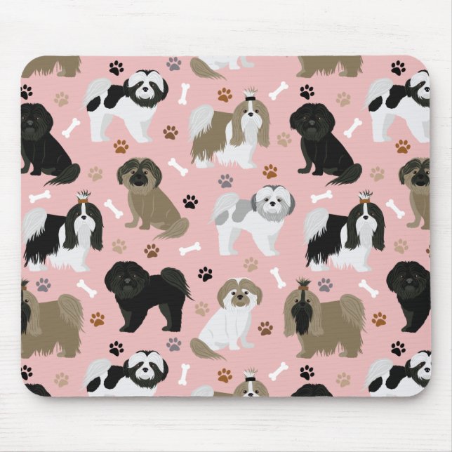Tapis De Souris Chien Chiens Chiens Chiens Chiens Paws et Bones So (Devant)