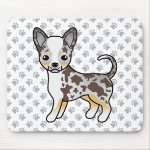 Tapis De Souris Chien Chihuahua à poil lisse Merle Chocolat & Patt