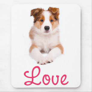 Tapis de souris Chien chiot Border Collie bronzé e