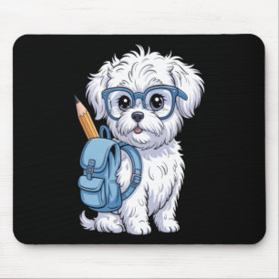Tapis De Souris Chien Chiot de retour à l'école Premier Jour
