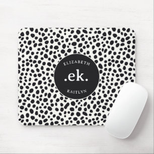 Tapis De Souris Chien dalmate Abstrait Motif Monogramme
