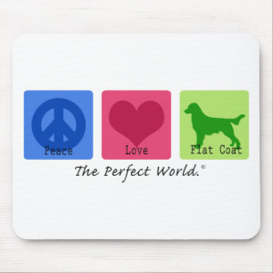 Tapis De Souris Chien d'arrêt de manteau plat d'amour de paix