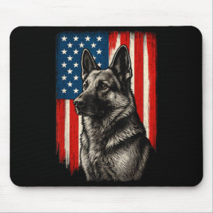 Tapis De Souris Chien de berger allemand patriotique drapeau améri
