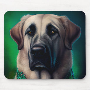 Tapis De Souris Chien de berger anatolien en tenue de la Saint-Pat