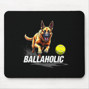 Tapis De Souris Chien de berger belge Ballaholic drôle qui poursui