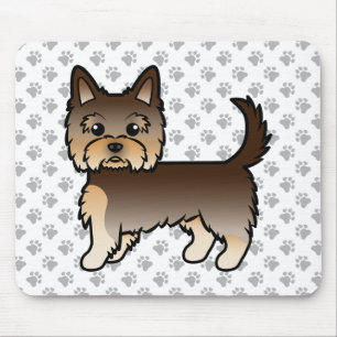 Tapis De Souris Chien de dessin animé Yorkshire Terrier au chocola