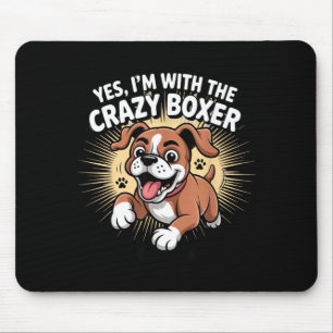 Tapis De Souris Chien de race de chiot mignon drôle avec le fou