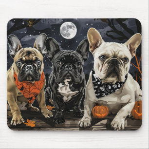 Tapis De Souris Chien de taureau français Halloween Éffrayant