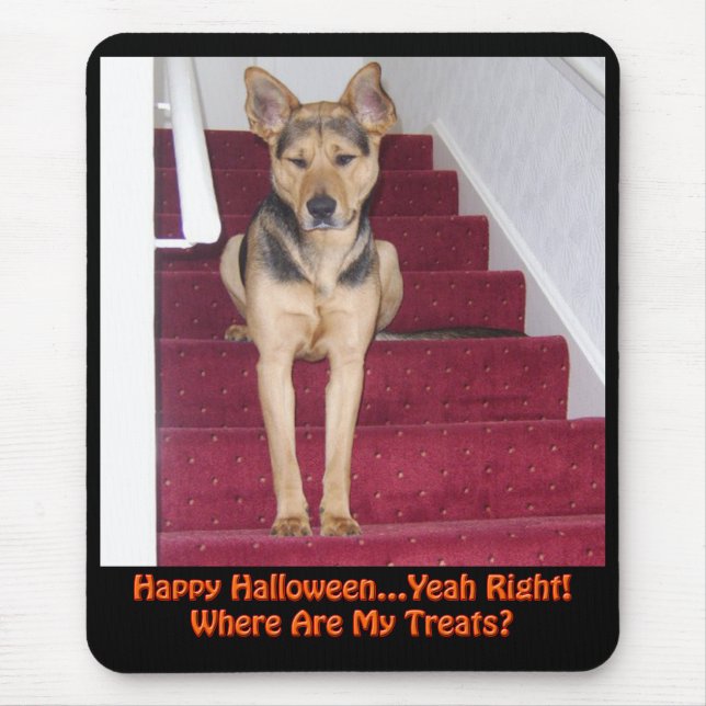 Tapis De Souris Chien d'Halloween et aucun traitement (Devant)