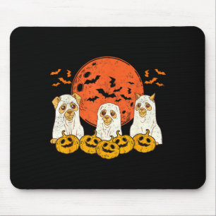 Tapis De Souris Chien Fantôme Mignon Chien DéGuisé En Fantôme Drôl