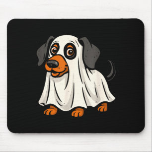 Tapis De Souris Chien fantôme mignon Halloween Dachshund