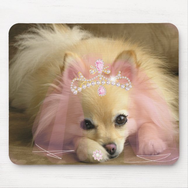 Tapis De Souris chien féerique de princesse avec la couronne de (Devant)