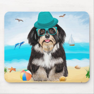 Tapis De Souris Chien Havanais sur la plage