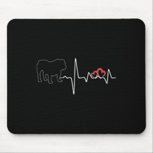 Tapis De Souris Chien Heartbeat Amour Pour Chiens Amoureux Bulldog