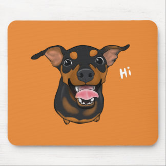 Tapis De Souris Chien heureux Mousepad de Pinscher miniature de