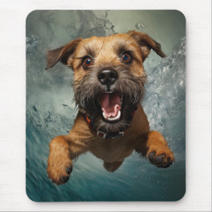 Tapis De Souris Chien joueur nageant sous l'eau Design