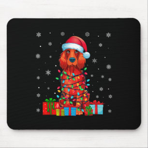 Tapis De Souris Chien Luminaire de Noël moche Noël Chapeau irlanda