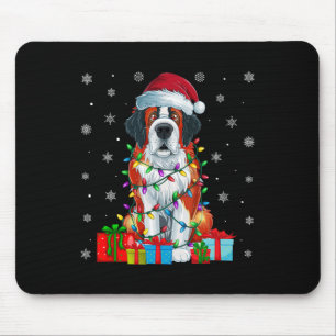 Tapis De Souris Chien Luminaires de Noël moche Noël Chapeau Saint