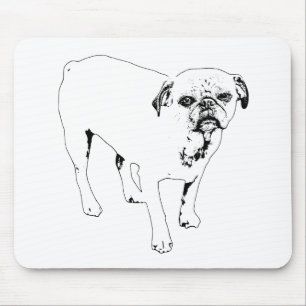 Tapis De Souris Chien Moderne En Contour Stimule L'inspiration Du