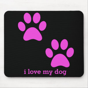 Tapis De Souris Chien Mousepad d'empreintes de pattes