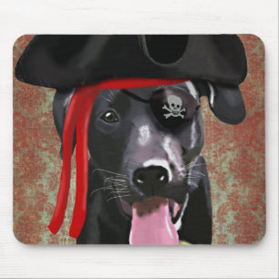 Tapis De Souris Chien noir de pirate de Labrador