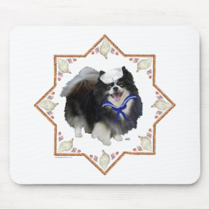 Tapis De Souris Chien Pomeranian avec coquillages