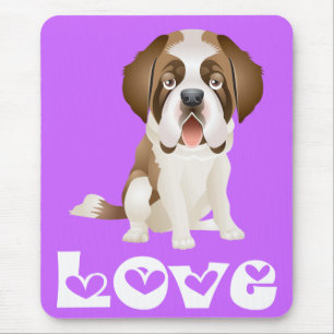 Tapis de souris Chien Saint-Bernard Mignon Violet