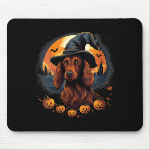 Tapis De Souris Chien Setter Irlandais Surnaturel Sorcière Hallowe