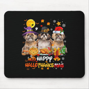 Tapis De Souris Chien Shih Tzu Joyeux Halloween Thanksgiving Joyeu