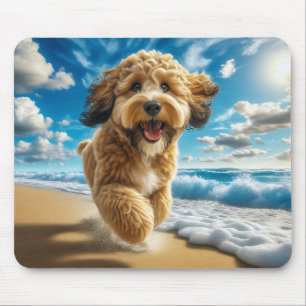Tapis De Souris Chien sur la plage mousepad