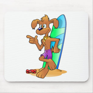 Tapis De Souris Chien surfeur