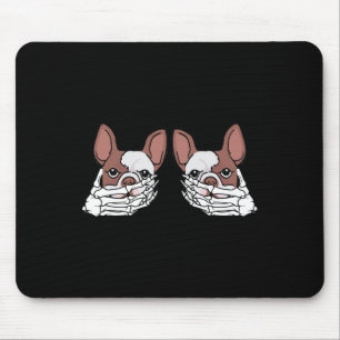 Tapis De Souris Chien-taureau Squelette Main sur la poitrine Costu