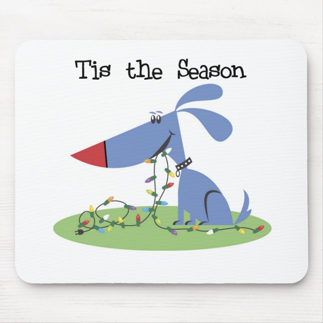 Tapis De Souris Chien Tis the Season Tshirts et cadeaux de vacance (Devant)