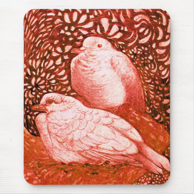 TAPIS DE SOURIS CHIENS BLANCS EN ROUGE (Devant)